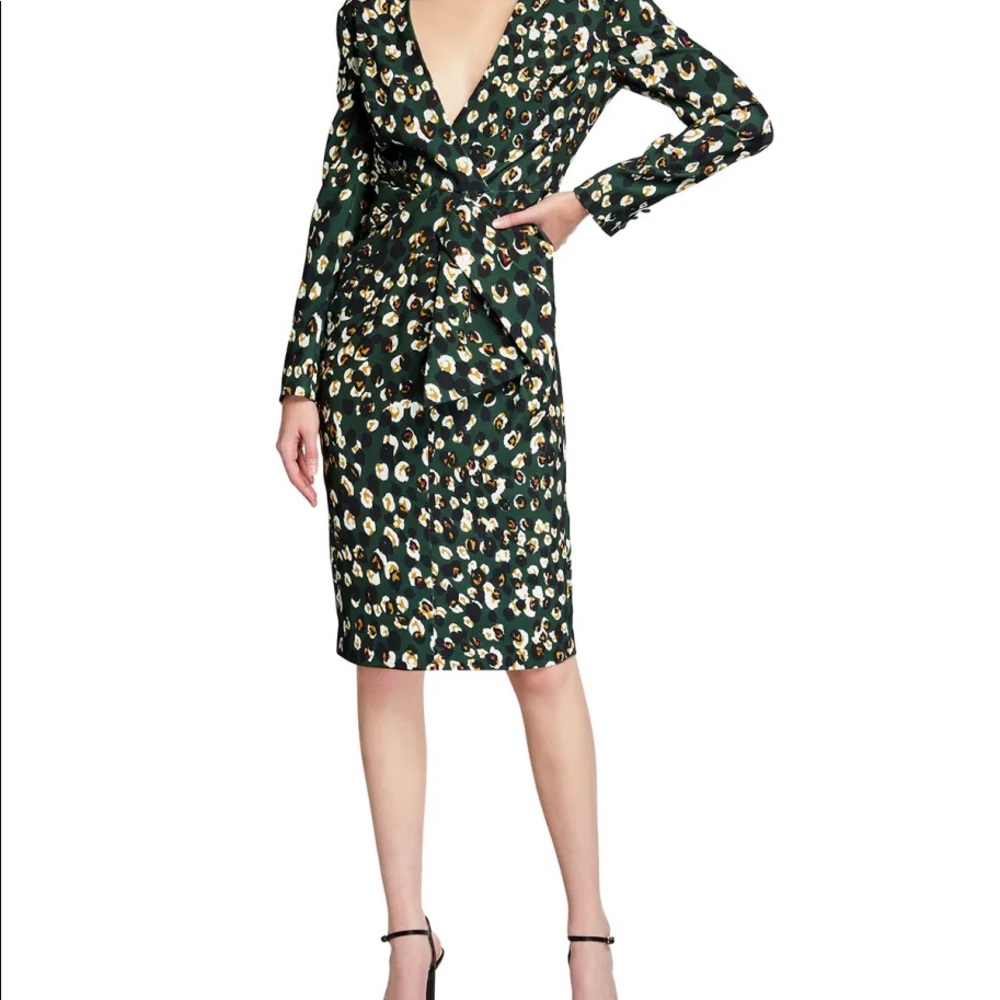 Badgley Mischka Collection V-Neck Sheath Dress - Picture 2 of 12